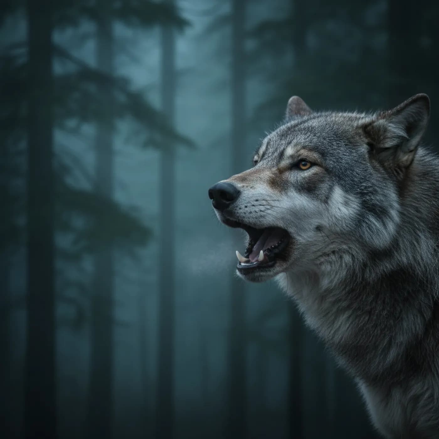 Wolf research peptides — primal performance and recovery, represented by a lone howling grey wolf